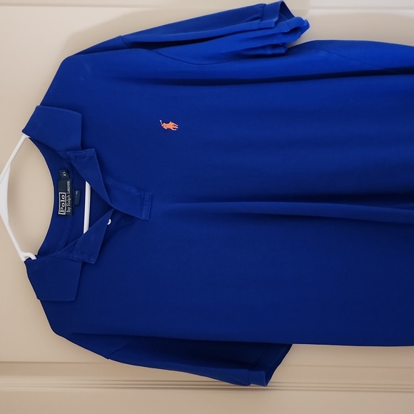 POLO RALPH LAUREN ROYAL BLUE WITH NEON ORANGE LOGO XL MEN'S POLO SHIRT - Picture 6 of 8